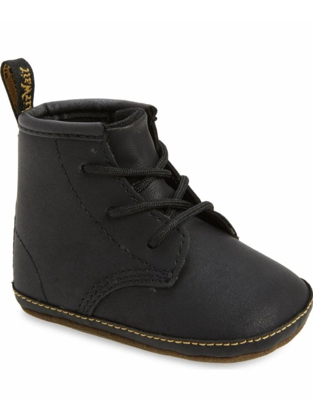 Baby Boys Doc Martens 1460 Black Leather Crib Shoes Booties US Size 2 NEW No Box